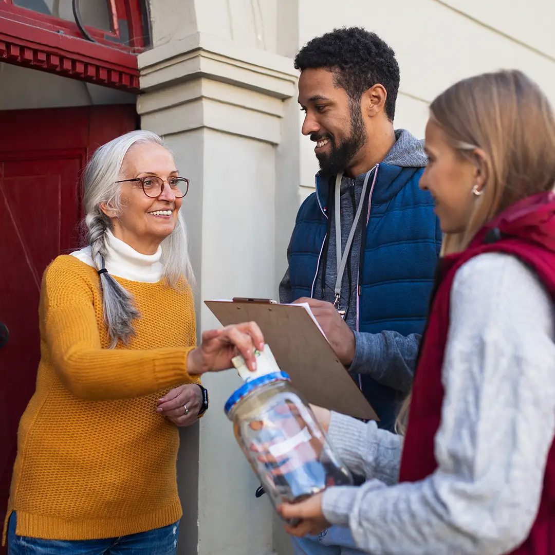 Door to door raising money