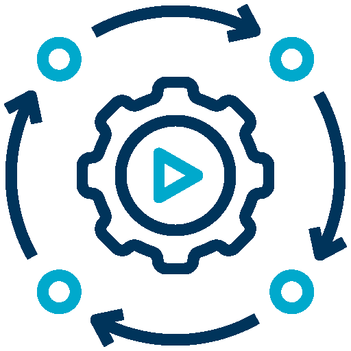 Automation icon dark blue and teal