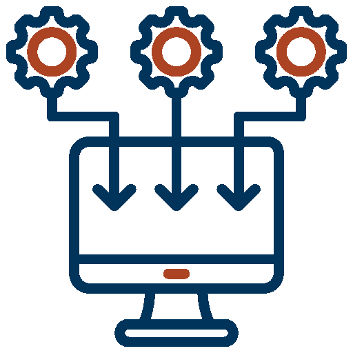 Control center dark blue and red