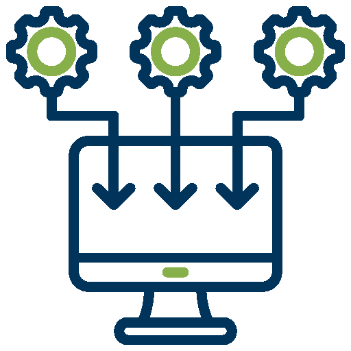 Control center blue and green