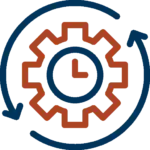 Efficiency icon dark blue and red