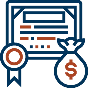 Grants icon dark blue and red