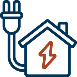 House electricity icon dark blue and teal