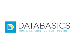DATABASICS logo with text "TIME & EXPENSE. BETTER TOGETHER."