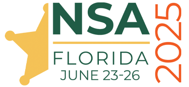 NSA Florida 2025 event logo with a sheriff's badge and dates June 23-26