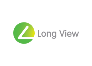 Long View logo with green and yellow abstract shape